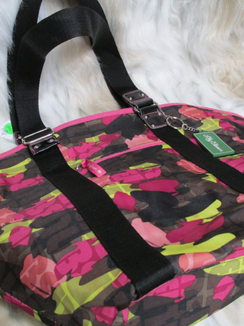 P2868-Lily Bloom Andi Camoflage Flamingo Nylon Large bag